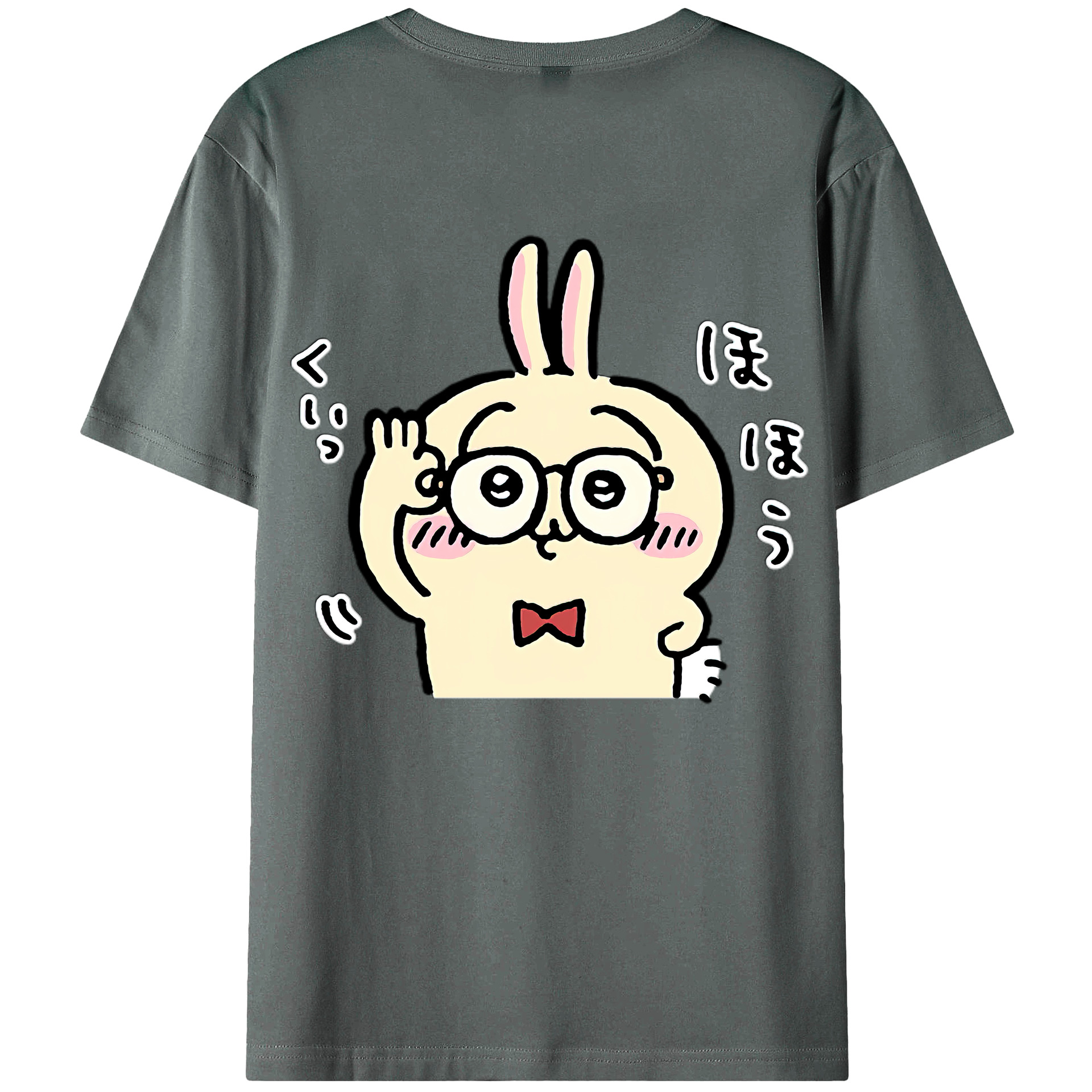 （画像用） ちいかわ うさぎ Chii-kawa usagi 綿100％半袖Tシャツ（背面プリント）